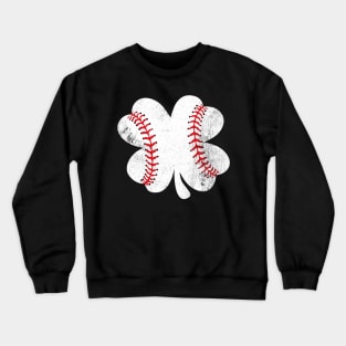 St Patrick's Day Baseball in A Clover Crewneck Sweatshirt